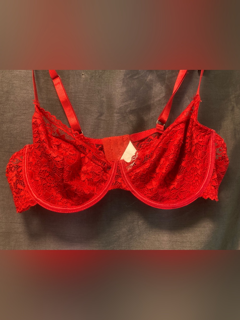 2 pieces Red Lace Lingerie Set 2XL | Underwire Bra & Matching Thong Sexy